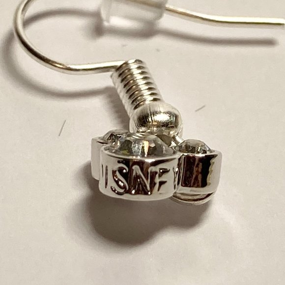 Vintage Disney Mickey Mouse Ears Earrings Disneyana Dainty Crystal Silver Plated - Picture 7 of 11